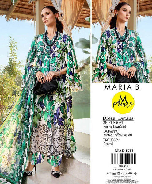 3 pcs womens unstitched printed suit