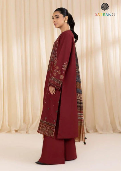 3 pcs womend unstitched embroided suit