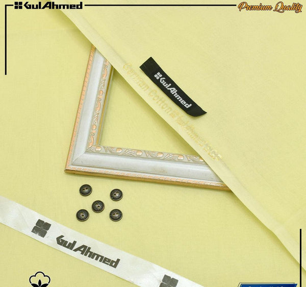 Lemon Green Men’s Unstitched Cotton Suit By Gul Ahmad (R)