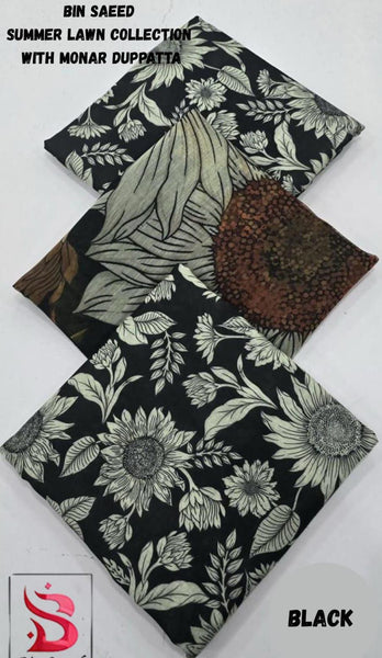 3 pcs unstitched womens digital printed suit