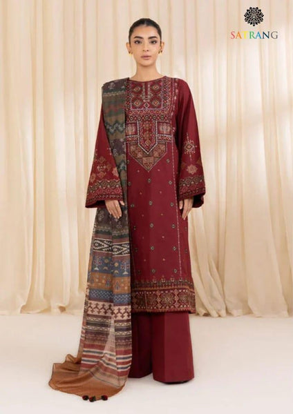 3 pcs womend unstitched embroided suit