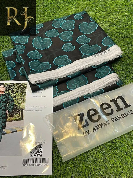 zeen brand 2 pcs unstitched lawn suit RJ Kollection