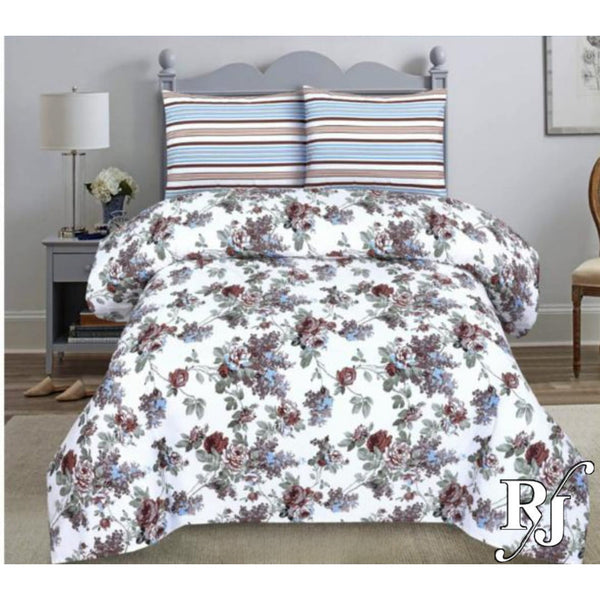RJ Pure Cotton High Quality King Size Bed Sheets & Two Pillow Cover RJ#140 - RJ Kollection