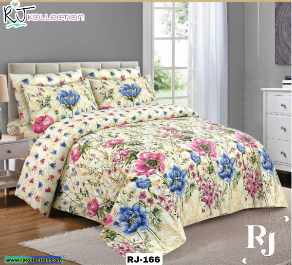 RJ Pure Cotton High Quality King Size Bed Sheets & Two Pillow Cover RJ#166 - RJ Kollection