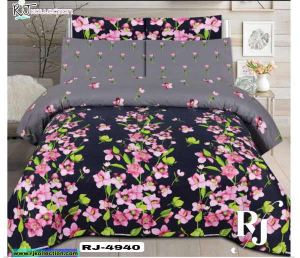 RJ Pure Cotton High Quality King Size Bed Sheets & Two Pillow Cover RJ#4940 - RJ Kollection
