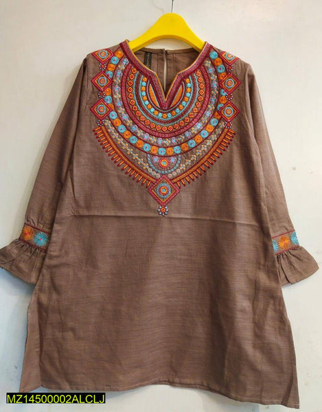 Khaddar Embroidered Kurta for Kids - Timeless Style for Young Trendsetters