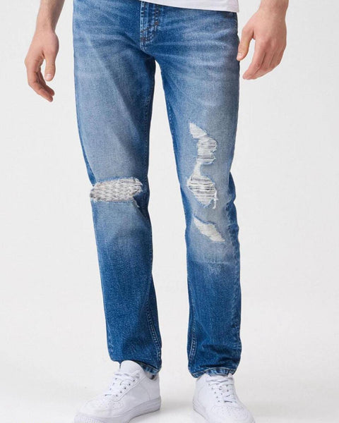 Slim Fit Cropped Ripped Jeans
