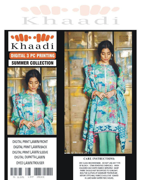 Greenish Stylish Design Women’s Unstitched 3-Piece Lawn Suit By Khaadi (R)