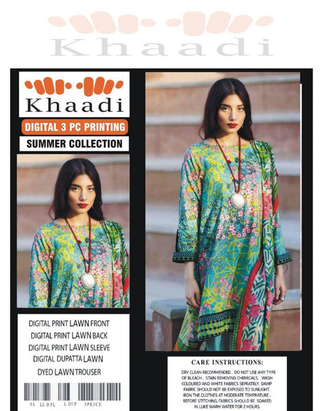 Dark Greenish Stylish Design Women’s Unstitched 3-Piece Lawn Suit By Khaadi (R)