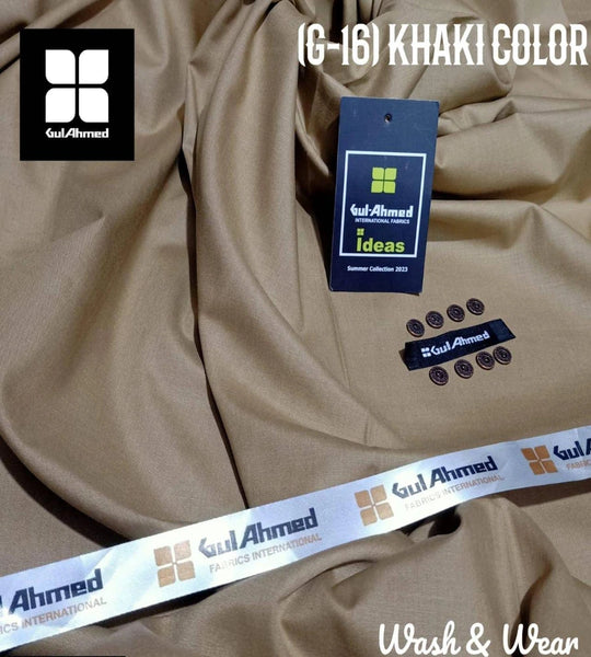 Khaki Men’s Unstitched Wash & Wear By Gul Ahmad (R)